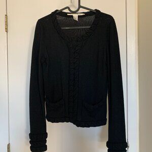 Diane von Furstenberg 100% Wool Black Cardigan (Small)